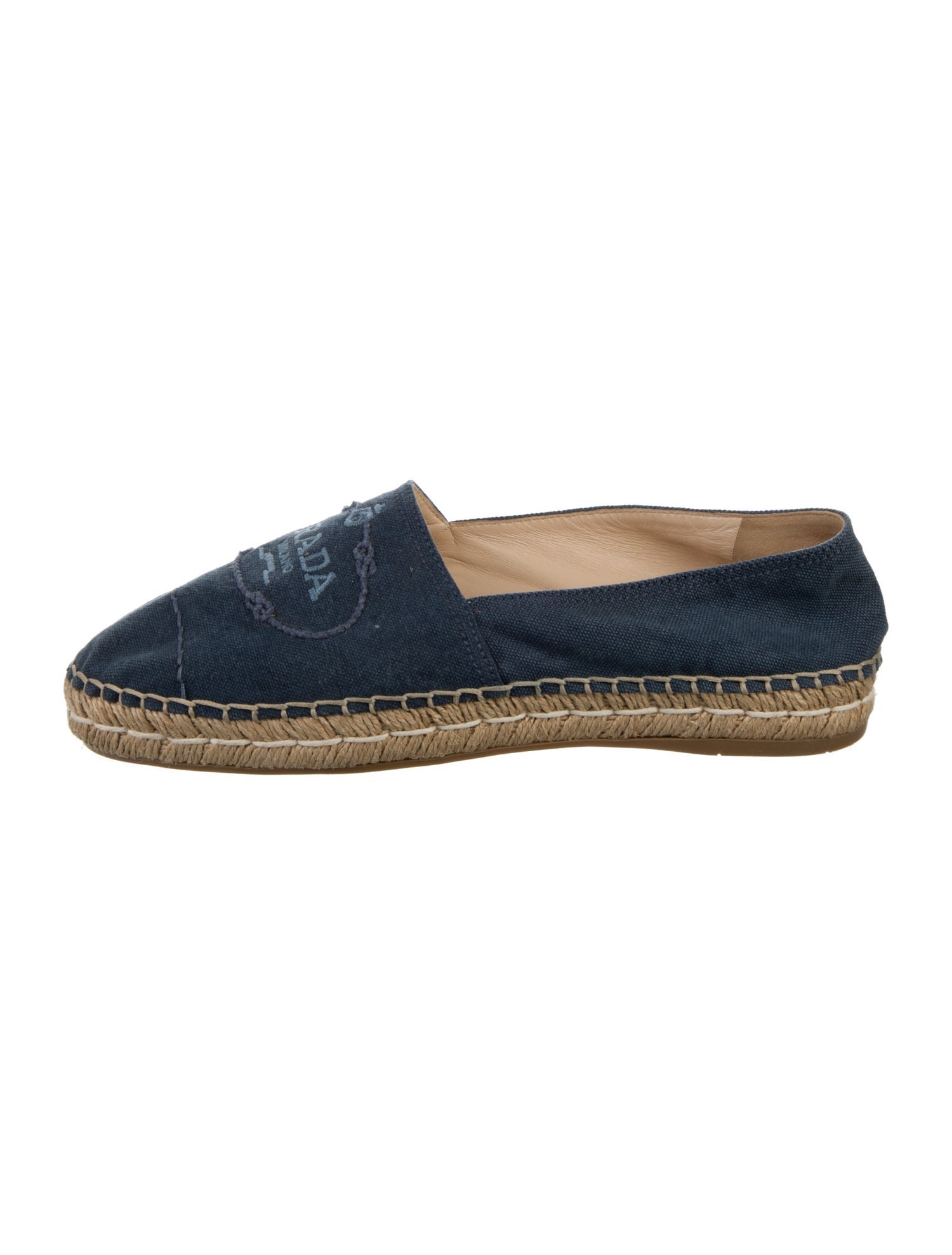 Prada Denim Embroidered Accent Espadrilles